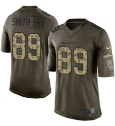 Nike Ravens #89 Steve Smith Sr Green Youth Stitched NFL Limited Salute to Service Jersey