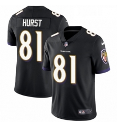 Youth Nike Baltimore Ravens 81 Hayden Hurst Black Alternate Vapor Untouchable Limited Player NFL Jersey