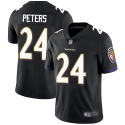 Youth Ravens 24 Marcus Peters Black Alternate Stitched Football Vapor Untouchable Limited Jersey