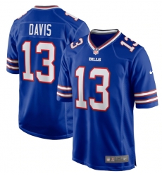 Men Buffalo Bills 13 Gabe Davis Royal Stitched Game Jersey