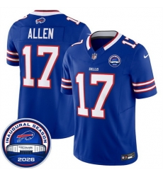 Men Buffalo Bills 17 Josh Allen Blue F U S E 2026 Inaugural Season at Highmark Stadium Stitched Football Jersey Men Buffalo Bills 17 Josh Allen Blue F U S E 2026 Inaugural Season at Highmark Stadium Stitched Football Jersey