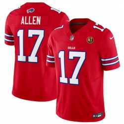 Men Buffalo Bills 17 Josh Allen Red 2023 F U S E  With John Madden Patch Vapor Limited Stitched Football Jersey