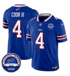 Men Buffalo Bills 4 James Cook III Blue F U S E 2026 Inaugural Season at Highmark Stadium Stitched Football Jersey Men Buffalo Bills 4 James Cook III Blue F U S E 2026 Inaugural Season at Highmark Stadium Stitched Football Jersey