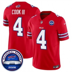 Men Buffalo Bills  4 James Cook III Red F U S E  2026 Inaugural Season at Highmark Stadium Stitched Football Jersey