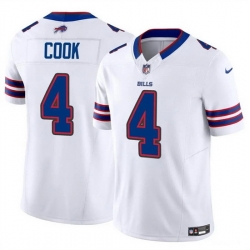 Men Buffalo Bills 4 James Cook White 2023 F U S E  Vapor Untouchable Limited Stitched Football Jersey