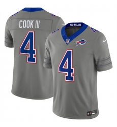 Men's Buffalo Bills #4 James Cook III Gray F.U.S.E. 2026 Nickel City Vapor Football Stitched Jersey Men's Buffalo Bills #4 James Cook III Gray F.U.S.E. 2026 Nickel City Vapor Football Stitched Jersey