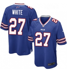 Mens Nike Buffalo Bills 27 TreDavious White Game Royal Blue Team Color NFL Jersey