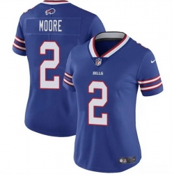 Women Buffalo Bills  2 D J  Moore Blue Vapor Stitched Football Jersey  