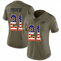 Womens Nike Buffalo Bills 21 Jordan Poyer Limited OliveUSA Flag 2017 Salute to Service NFL Jersey