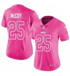 Womens Nike Buffalo Bills 25 LeSean McCoy Limited Pink Rush Fashion NFL Jersey