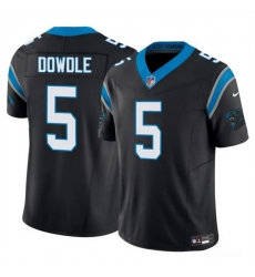 Men Carolina Panthers 5 Rico Dowdle Black 2025 F U S E  Vapor Limited Stitched Football Jersey