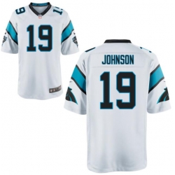 Men Nike Carolina Panthers Keshawn Johnson 19 White Vapor Limited Jersey