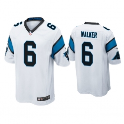 Men's Carolina Panthers #6 P.J. Walker White Game Nike Jersey