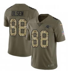 Mens Nike Carolina Panthers 88 Greg Olsen Limited OliveCamo 2017 Salute to Service NFL Jersey