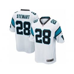 Nike Carolina Panthers 28 Jonathan Stewart White Game NFL Jersey