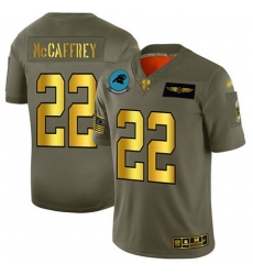 Panthers 22 Christian McCaffrey Camo Gold Men Stitched Football Limited 2019 Salute To Service Jersey