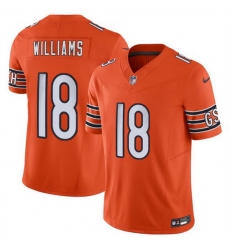 Men Chicago Bears 18 Caleb Williams Orange 2024 Draft F U S E  Vapor Stitched Football Jersey