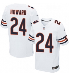 Mens Nike Chicago Bears 24 Jordan Howard Elite White NFL Jersey