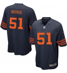 Mens Nike Chicago Bears 51 Dick Butkus Game Navy Blue Alternate NFL Jersey