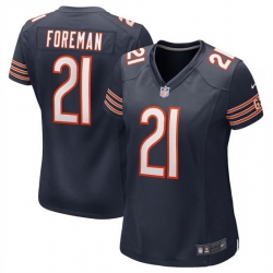 Women Chicago Bears 21 D 27Onta Foreman Navy Stitched Jersey 28Run Small 29