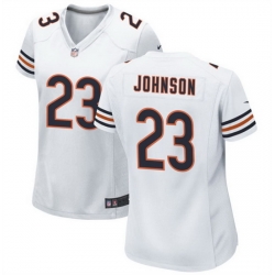 Women Chicago Bears 23 Roschon Johnson White Stitched Game Jersey  Run Small