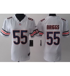 Women Nike Chicago Bears 55 Lance Briggs White LIMITED Jerseys