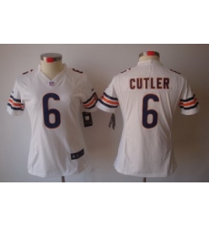 Women Nike Chicago Bears 6 Cutler White[Women's NIKE LIMITED Jersey]