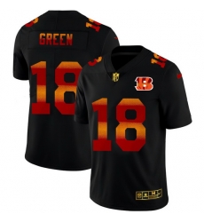 Cincinnati Bengals 18 A J  Green Men Black Nike Red Orange Stripe Vapor Limited NFL Jersey