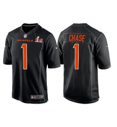 Men Cincinnati Bengals 1 Ja 27Marr Chase 2022 Black Super Bowl LVI Game Stitched Jersey