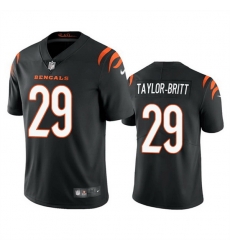 Men Cincinnati Bengals 29 Cam Taylor Britt Black Vapor Stitched Football Jersey