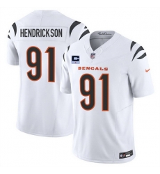 Men Cincinnati Bengals 91 Trey Hendrickson White 2025 F U S E  With 1 Star C Patch Vapor Untouchable Limited Stitched Football Jersey Men Cincinnati Bengals 91 Trey Hendrickson White 2025 F U S E  With 1 Star C Patch Vapor Untouchable Limited Stitched Football Jersey
