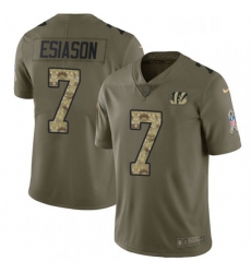 Mens Nike Cincinnati Bengals 7 Boomer Esiason Limited OliveCamo 2017 Salute to Service NFL Jersey