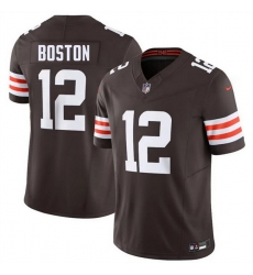 Men Cleveland Browns 12 Denzel Boston Brown 2026 Draft F U S E Vapor Limited Stitched Football Jersey Men Cleveland Browns 12 Denzel Boston Brown 2026 Draft F U S E Vapor Limited Stitched Football Jersey