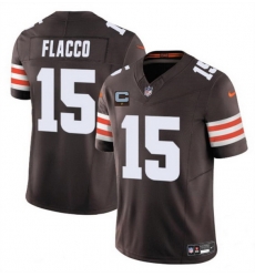 Men Cleveland Browns 15 Joe Flacco Brown 2025 F U S E With 1 Star C Patch Vapor Limited Stitched Football Jersey Men Cleveland Browns 15 Joe Flacco Brown 2025 F U S E With 1 Star C Patch Vapor Limited Stitched Football Jersey