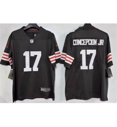 Men Cleveland Browns 17 KC Concepcion Brown 2026 Vapor Limited Stitched Football Jersey Men Cleveland Browns 17 KC Concepcion Brown 2026 Vapor Limited Stitched Football Jersey