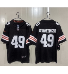 Men Cleveland Browns  49 Carson Schwesinger Brown 2026 Vapor Limited Stitched Football Jersey