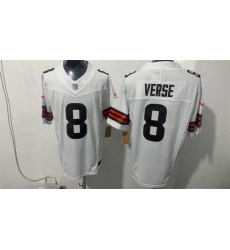 Men Cleveland Browns 8 Jared Verse White 2026 Vapor Limited Stitched Football Jersey Men Cleveland Browns 8 Jared Verse White 2026 Vapor Limited Stitched Football Jersey