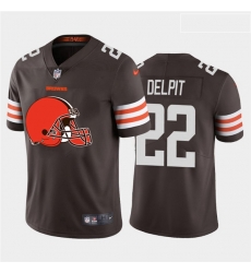 Nike Browns 22 Grant Delpit Brown Team Big Logo Vapor Untouchable Limited Jersey