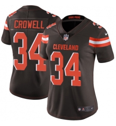 Nike Browns #34 Isaiah Crowell Brown Team Color Womens Stitched NFL Vapor Untouchable Limited Jersey