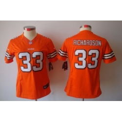 Women Nike Cleveland Browns 33# Trent Richardson Orange[ NIKE LIMITED Jersey]