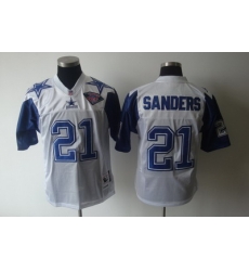 Dallas Cowboys 21 Deion Sanders White Throwback 75th white