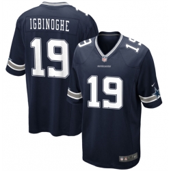 Men Dallas Cowboys 19 Noah Igbinoghene Navy Stitched Football Game Jersey