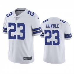 Men Dallas Cowboys 23 Rico Dowdle White Vapor Limited Stitched Football Jersey