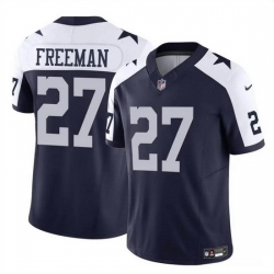 Men Dallas Cowboys 27 Royce Freeman Navy White 2023 F U S E Thanksgiving Vapor Untouchable Limited Stitched Football Jersey