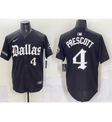 Men Dallas Cowboys 4 Dak Prescott Black 27Gothic Lone Star Edition 27 Limited Stitched Baseball Jersey Men Dallas Cowboys 4 Dak Prescott Black 27Gothic Lone Star Edition 27 Limited Stitched Baseball Jersey