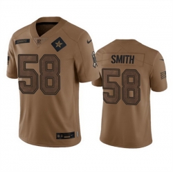 Men Dallas Cowboys 58 Mazi Smith 2023 Brown Salute To Service Limited Stitched Football Jersey