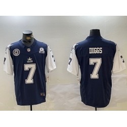 Men Dallas Cowboys 7 Trevon Diggs Navy 2023 F U S E  With 1960 Patch Vapor Limited Stitched Football Jersey