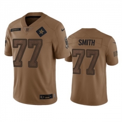 Men Dallas Cowboys 77 Tyron Smith 2023 Brown Salute To Service Limited Stitched Football Jersey