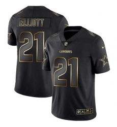 Nike Cowboys 21 Ezekiel Elliott Black Gold Vapor Untouchable Limited Jersey