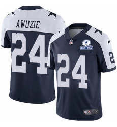 Nike Cowboys 24 Chidobe Awuzie Navy Blue Thanksgiving Men Stitched With Established In 1960 Patch NFL Vapor Untouchable Limited Throwback Jersey